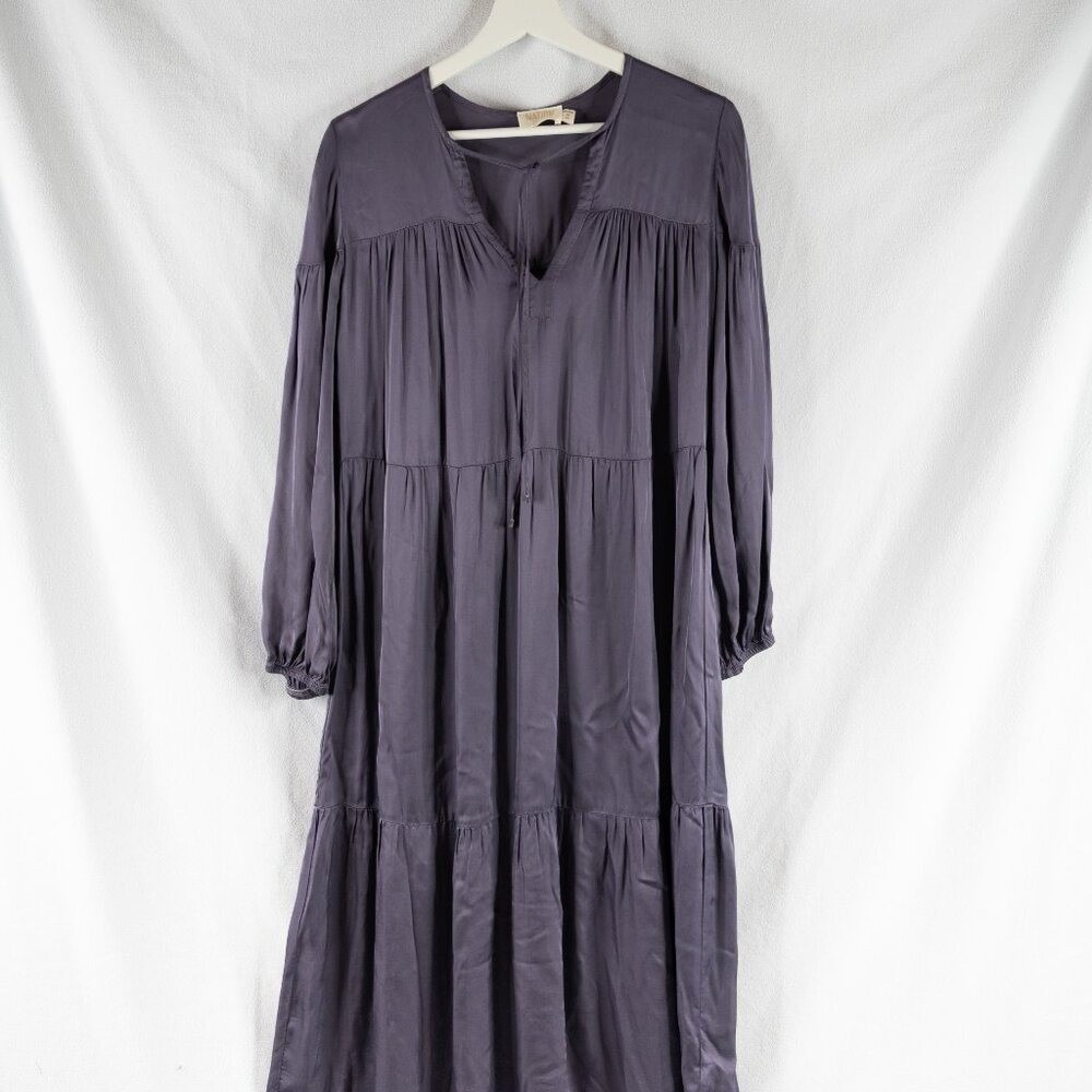 Nation LTD‎ Tiered Midi Dress Womens M Purple Viscose Long Sleeve Boho